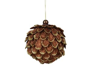 Kerstbal kunststof - D8cm Espressobruin - afbeelding 1