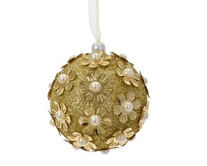 Kerstbal kunststof - D8cm Goud - afbeelding 1
