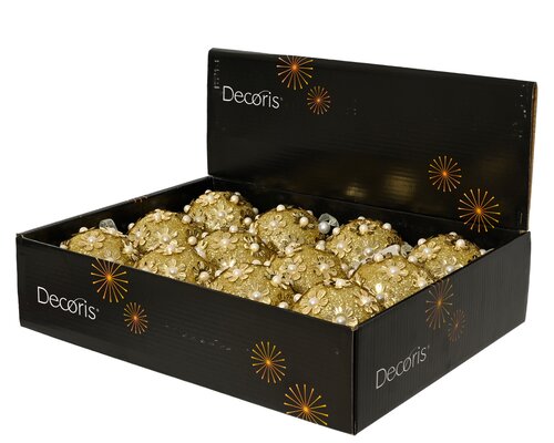 Kerstbal kunststof - D8cm Goud - afbeelding 2