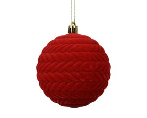 Kerstbal kunststof - D8cm Kerstrood - afbeelding 1