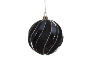 Kerstbal kunststof d8cm nachtblauw - afbeelding 1