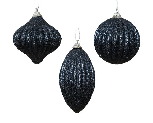 Kerstbal kunststof - D8cm Nachtblauw per stuk - afbeelding 1
