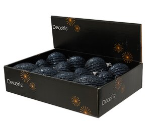 Kerstbal kunststof - D8cm Nachtblauw per stuk - afbeelding 3