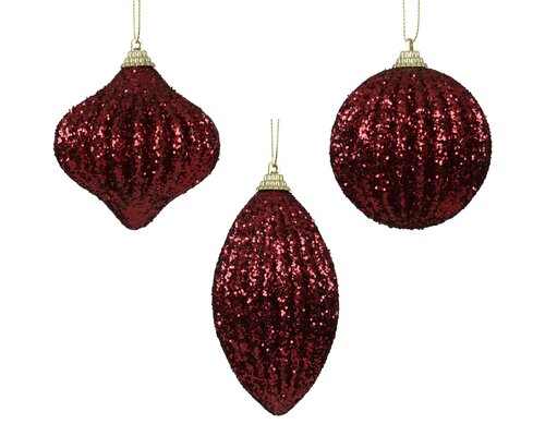 Kerstbal kunststof - D8cm Ossenbloed per stuk - afbeelding 1