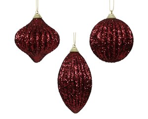 Kerstbal kunststof - D8cm Ossenbloed per stuk - afbeelding 1
