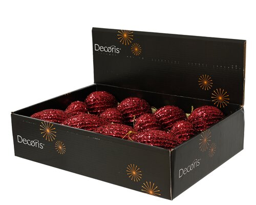 Kerstbal kunststof - D8cm Ossenbloed per stuk - afbeelding 3