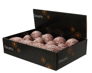 Kerstbal kunststof - D8cm Poederroze per stuk - afbeelding 3