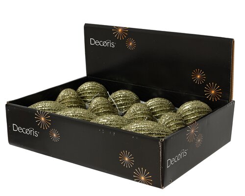 Kerstbal kunststof - D8cm Rozemarijngroen per stuk - afbeelding 2