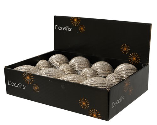 Kerstbal kunststof - D8cm Smokey parel per stuk - afbeelding 2