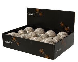 Kerstbal kunststof - D8cm Smokey parel per stuk - afbeelding 3