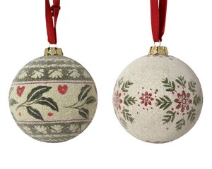 Kerstbal kunststof - D8cm Winterwit per stuk - afbeelding 1