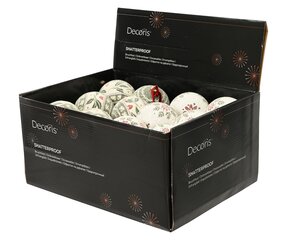 Kerstbal kunststof - D8cm Winterwit per stuk - afbeelding 2