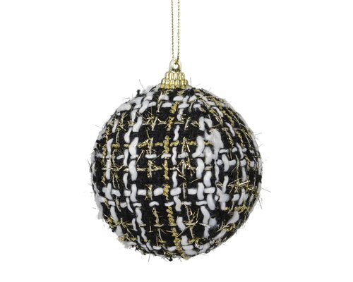 Kerstbal kunststof - D8cm Zwart - afbeelding 1