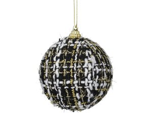 Kerstbal kunststof - D8cm Zwart - afbeelding 1