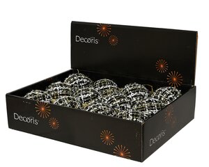 Kerstbal kunststof - D8cm Zwart - afbeelding 2