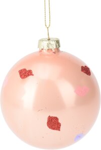Kerstbal kusjes, 3 designs - D 8 cm - afbeelding 1