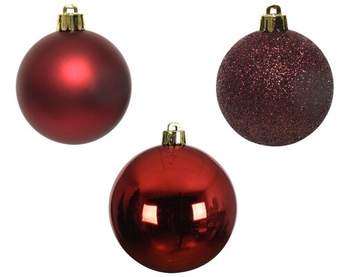 Kerstbal plastic d6cm ossnbld ass 10st - afbeelding 2