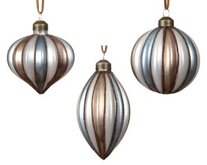 Kerstballen glas bal ui en olijf - D8cm per stuk - afbeelding 1