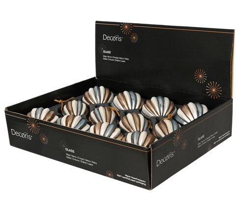 Kerstballen glas bal ui en olijf - D8cm per stuk - afbeelding 2