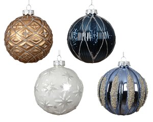 Kerstballen glas - D10cm Blauw per stuk - afbeelding 1