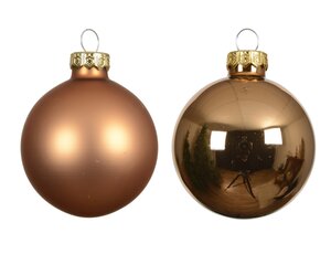 Kerstballen glas - D3,5cm Brandy 16 stuks - afbeelding 2