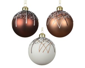 Kerstballen glas - D8cm Bruin per stuk - afbeelding 1