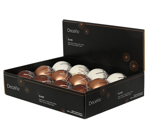 Kerstballen glas - D8cm Bruin per stuk - afbeelding 3