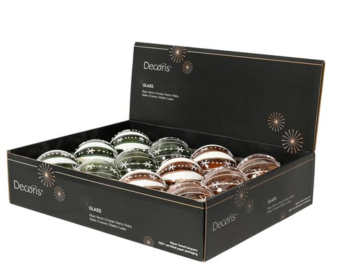 Kerstballen glas - D8cm Groen per stuk - afbeelding 2
