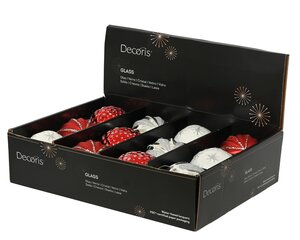 Kerstballen glas - D8cm Kerstrood per stuk - afbeelding 2