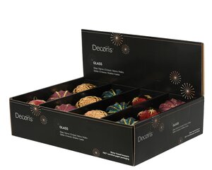Kerstballen glas - D8cm Meerkleurig per stuk - afbeelding 3
