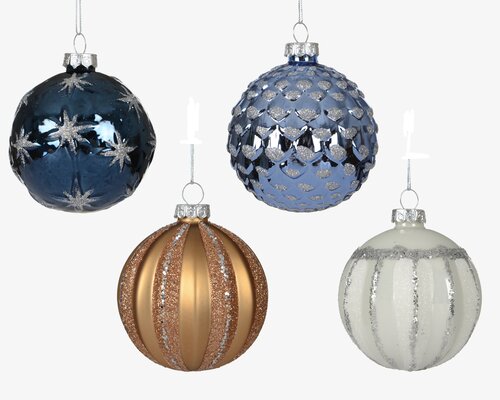 Kerstballen glas - D8cm Nachtblauw per stuk - afbeelding 1