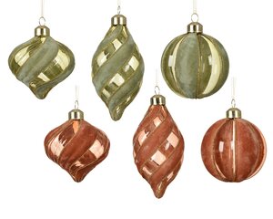 Kerstballen glas - D8cm Olijfgroen per stuk - afbeelding 1