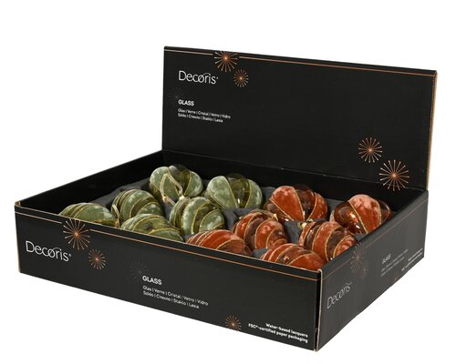 Kerstballen glas - D8cm Olijfgroen per stuk - afbeelding 2