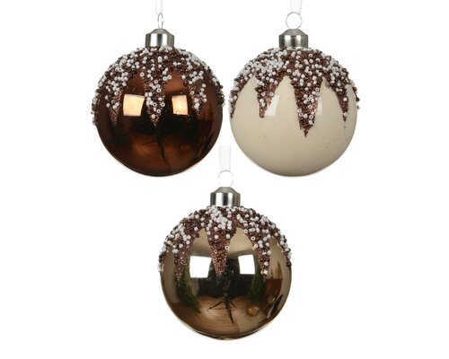 Kerstballen glas - D8cm Wit per stuk - afbeelding 1