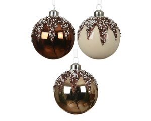 Kerstballen glas - D8cm Wit per stuk - afbeelding 1