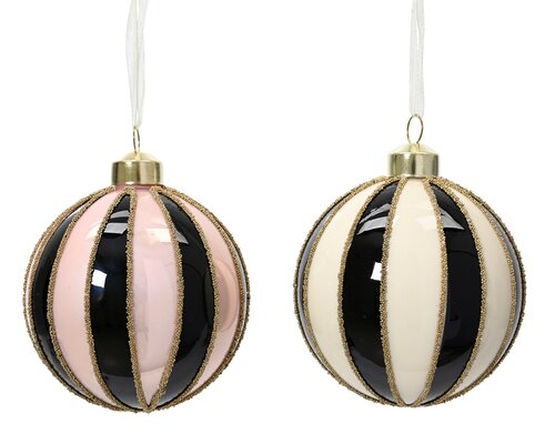 Kerstballen glas - D8cm Zwart per stuk