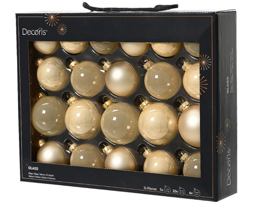 Decoris kerstballen glas parel - D 7,0 cm