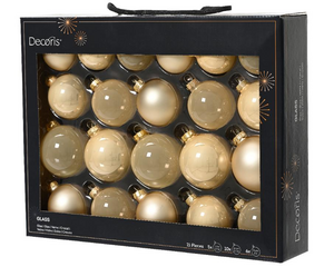 Kerstballen glas parel - D 7,0 cm