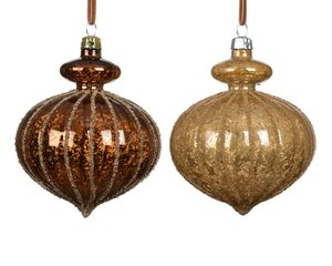 Kerstballen kunststof - D8cm Espresso per stuk - afbeelding 1