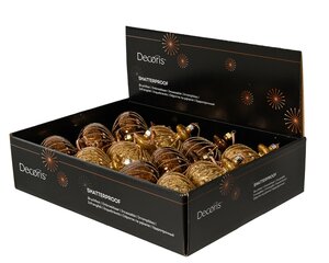 Kerstballen kunststof - D8cm Espresso per stuk - afbeelding 2