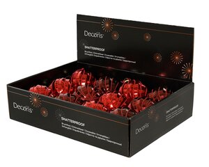 Kerstballen kunststof - D8cm Kerstrood en ossenbloed per stuk - afbeelding 2