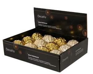 Kerstballen kunststof - D8cm Licht goud per stuk - afbeelding 2