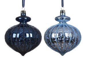 Kerstballen kunststof - D8cm Nachtblauw per stuk - afbeelding 1