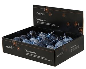 Kerstballen kunststof - D8cm Nachtblauw per stuk - afbeelding 2