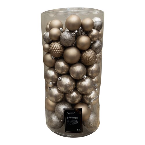 Kerstballen kunststof - Paars 100 stuks