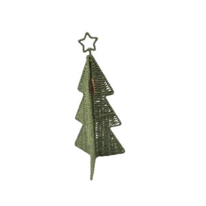 Kerstboom decoratie 3D met ster - D21xH50cm Groen - afbeelding 1
