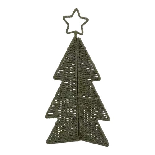 Kerstboom decoratie 3D met ster - D21xH50cm Groen - afbeelding 2