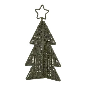 Kerstboom decoratie 3D met ster - D21xH50cm Groen - afbeelding 2