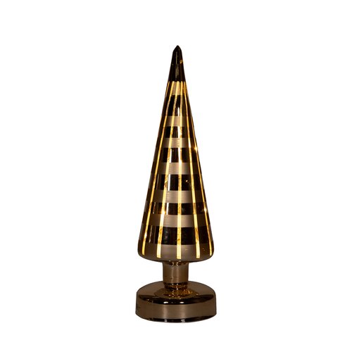Kerstboom glas ruit led 30x9cm goud