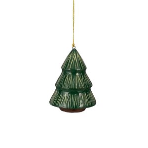 Kerstboom ornament boom groen - H 11 x D 8 cm